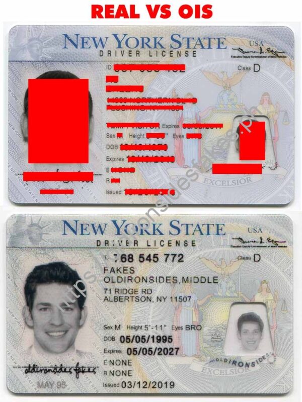 New York Driver License, old ironsides fakes