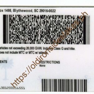 South Carolina Driver License(New SC U21)